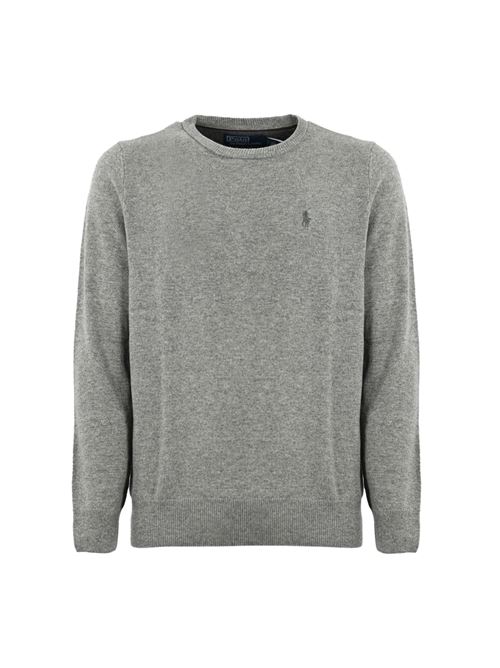 Maglione in lana con pony grigio POLO RALPH LAUREN | 710 876714007